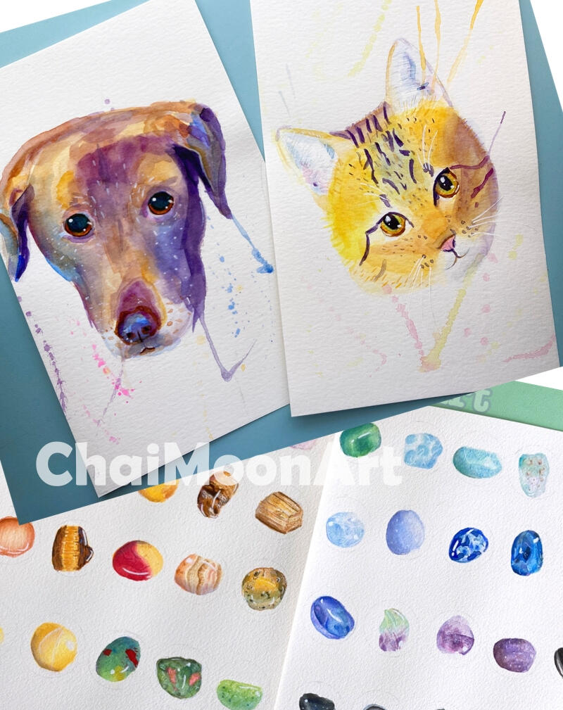 Watercolor commission examples