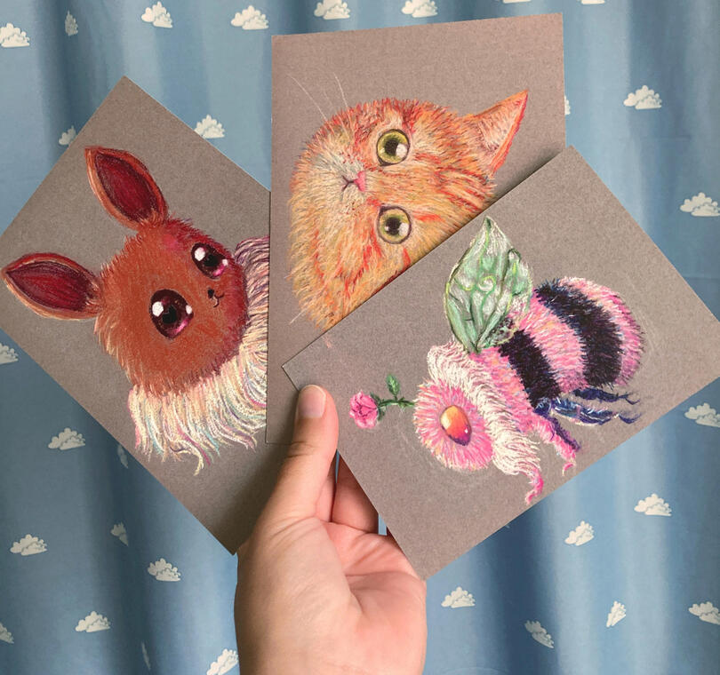 Holding art prints